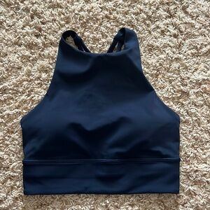 Lululemon High-Neck Longline Energy Bra- True Navy size 4